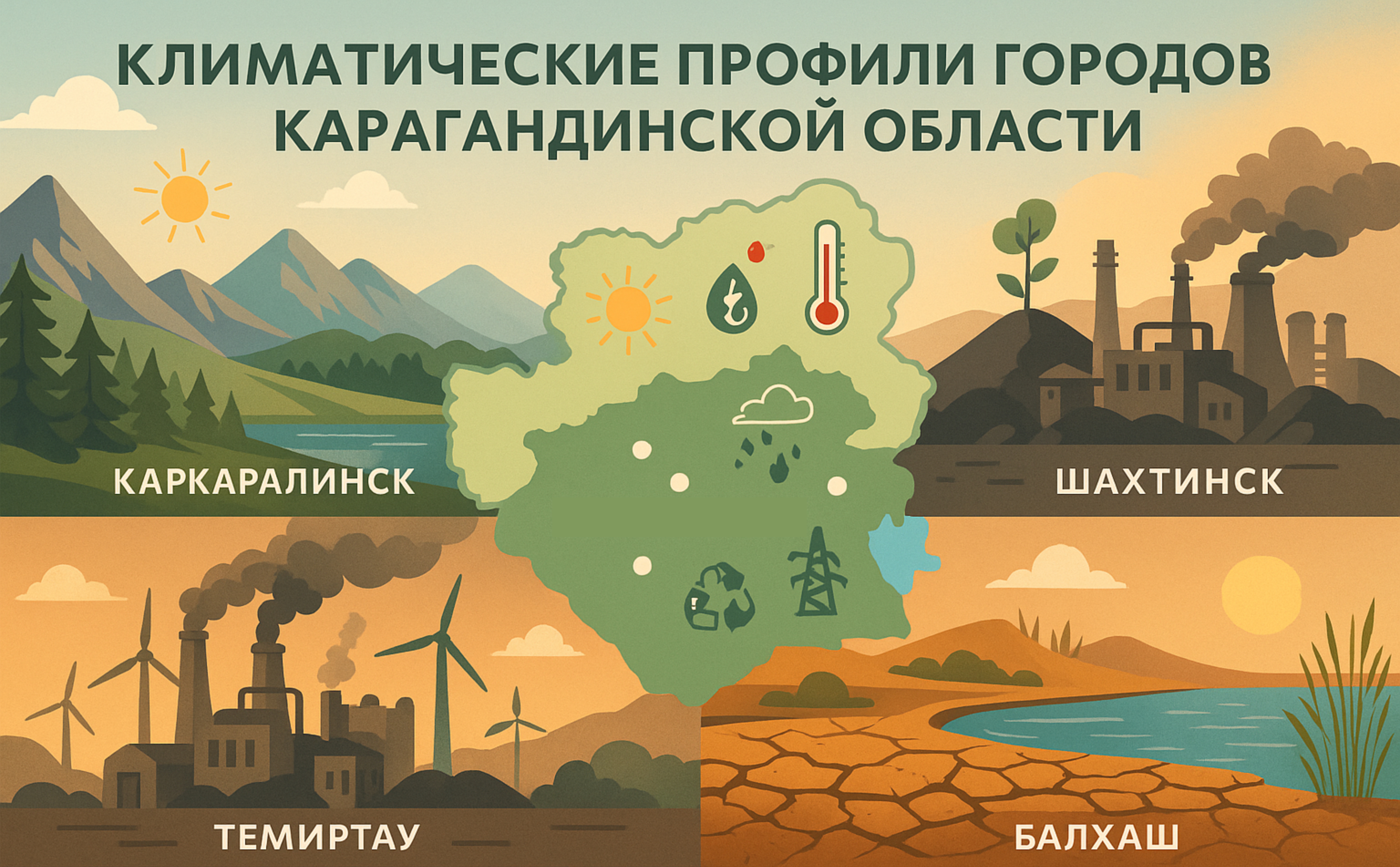 Климатические профили городов Карагандинской области: вызовы и возможности адаптации
